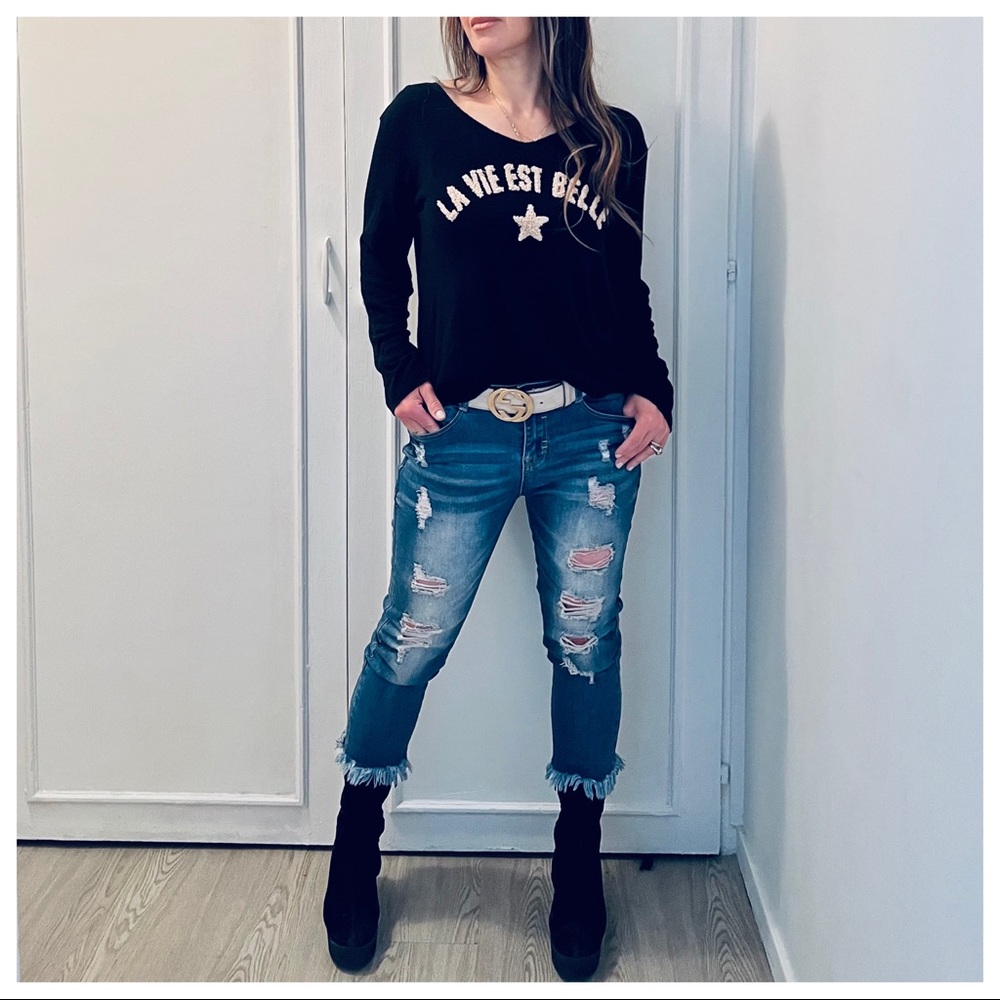 La Vie Est Belle Paris Soft Viscose Knit Sweater - Picture 5 of 8